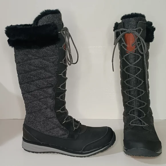 Salomon Hime High Snow Winter Boots Womens Size 7 EUR 38 Black Asphalt Pewter - Picture 1 of 12